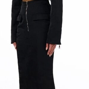 Naked Wardrobe Utility Maxi Skirt - Black LG